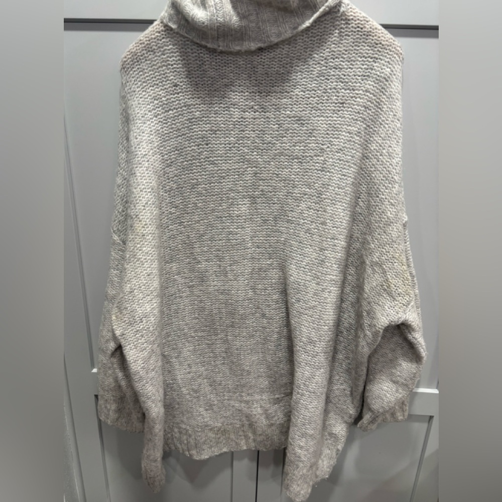 aerie grey cable knit oversized turtleneck sweater Size XXL - Picture 2 of 5